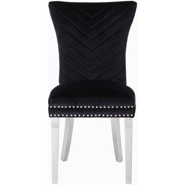 Eva Chair Set of 2 With Stainless Steel Legs In Black