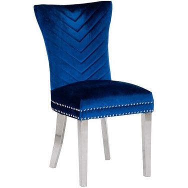 Eva Chair Set of 2 With Stainless Steel Legs In Blue