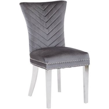 Eva Chair Set of 2 With Stainless Steel Legs In Grey