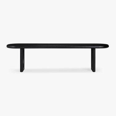 Eva Oak Dining Bench In Black