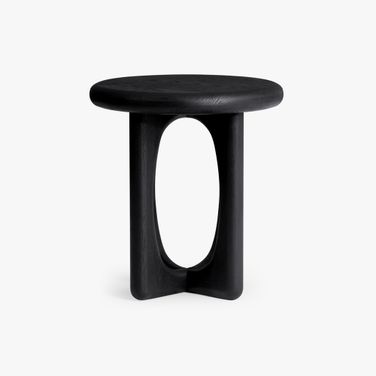 Eva Oak Side Table In Black