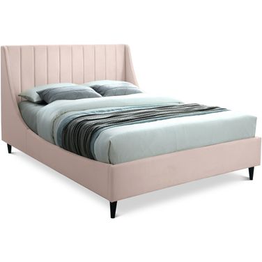 Eva Velvet King Bed In Pink