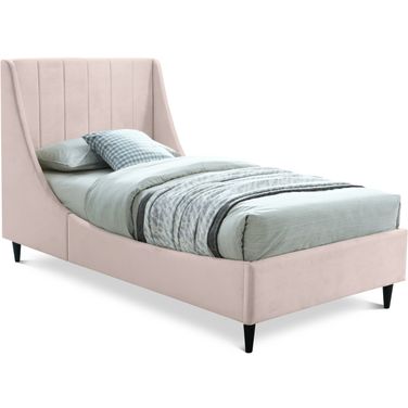 Eva Velvet Twin Bed In Pink