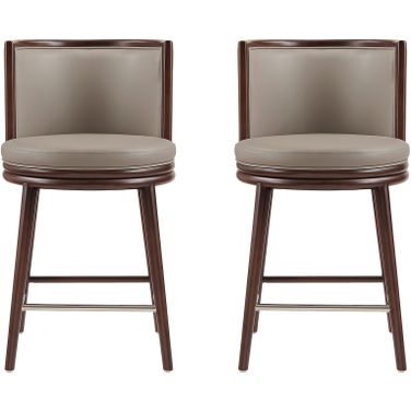 Evalyn Counter Stool Set of 2 In Taupe