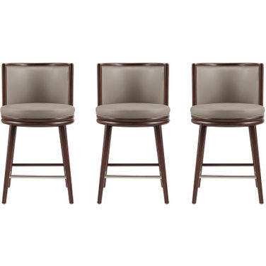 Evalyn Counter Stool Set of 3 In Taupe