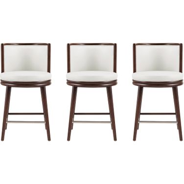 Evalyn Counter Stool Set of 3 In White