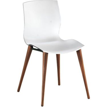 Evalyn White Seat With Walnut Legs Chair Set Of 2