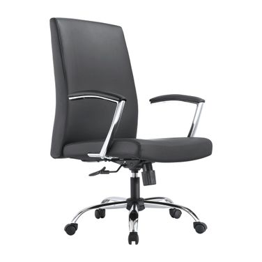 Evander Leather Office Chair In Black