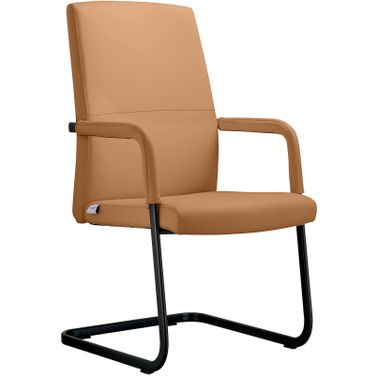 Evander Office Guest Chair In Acorn Brown Leather