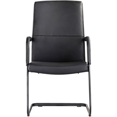Evander Office Guest Chair In Black Leather