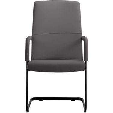 Evander Office Guest Chair In Grey Leather