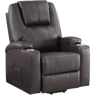 Evander Power Lift Recliner In Brown Leather Aire