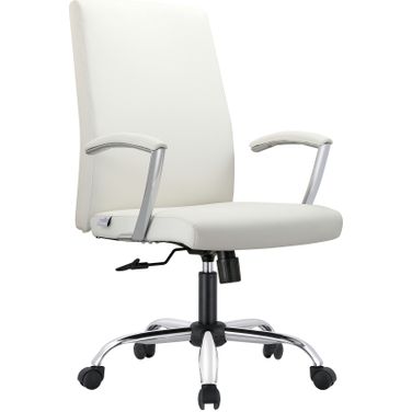Evander Series Office Chair In White Leather