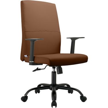 Evander Series Office Guest Chair In Dark Brown Leather