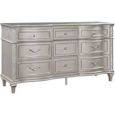 Evangeline 9-drawer Dresser Silver Oak