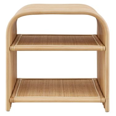 Eve Curved Natural Rattan Side Table In Natural