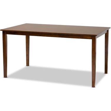 Eveline Modern and Contemporary Walnut Brown Finished Rectangular Wood Dining Table