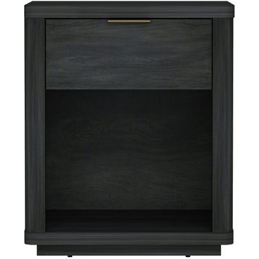 Evelyn 1-Drawer Nightstand In Charcoal Grey