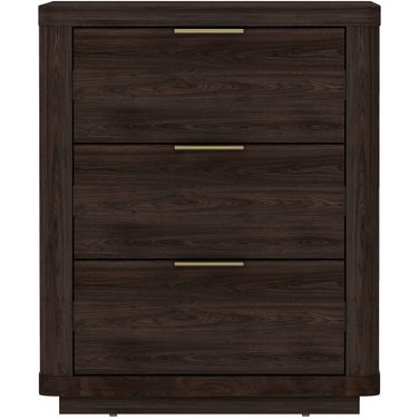 Evelyn 3-Drawer Nightstand In Brown
