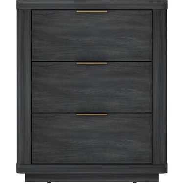 Evelyn 3-Drawer Nightstand In Charcoal Grey