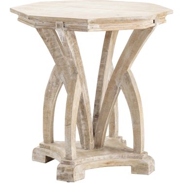 Evelyn Accent Table In White and Brown