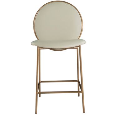Evelyn Counter Stool In Brushed Gold and Cream