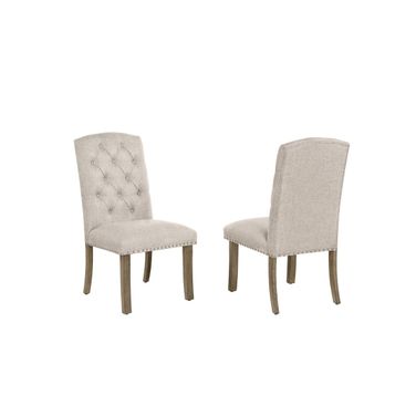 Evelyn Side Dining Chair Set of 2 in Beige