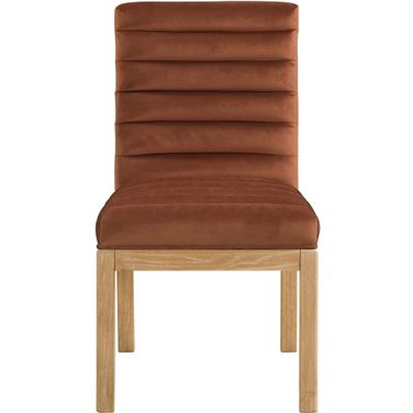 Evelyn Velvet Dining Chair In Cognac and Natural