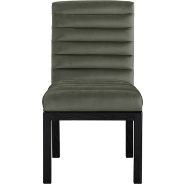 Evelyn Velvet Dining Chair In Black and Green