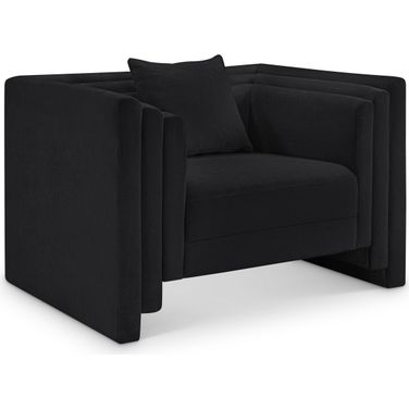 Everett Chenille Fabric Chair In Black