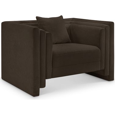 Everett Chenille Fabric Chair In Brown