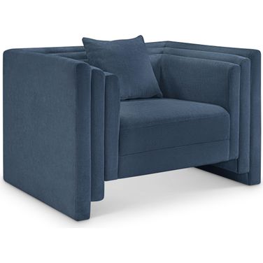 Everett Chenille Fabric Chair In Light Blue