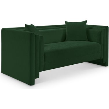 Everett Chenille Fabric Loveseat In Green