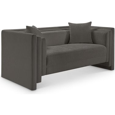 Everett Chenille Fabric Loveseat In Grey