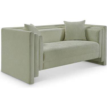 Everett Chenille Fabric Loveseat In Mint