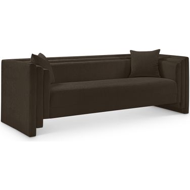 Everett Chenille Fabric Sofa In Brown