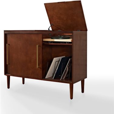 Everett Record Storage Media Console In Mahogany