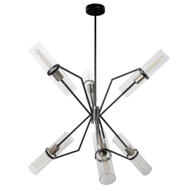 Everly 6 Light Chandelier In Black and Chrome