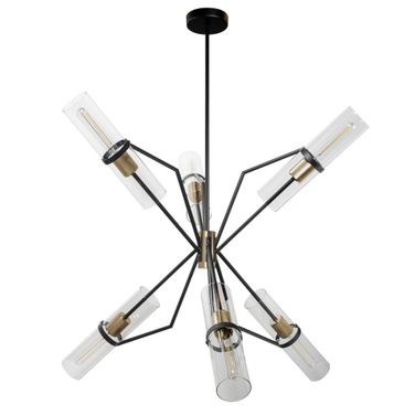 Everly 6 Light Chandelier In Brass and Black