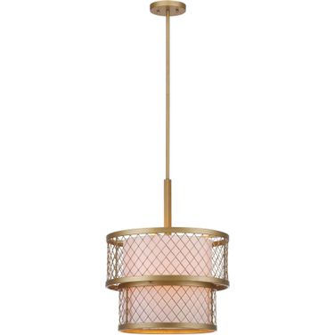 Everly Antique Gold 6-Light 17 Inch Mesh Adjustable Pendant