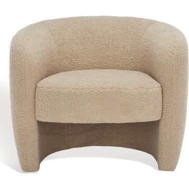Everly Barrel Back Accent Chair In Light Brown