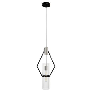 Everly Single Light Pendant In Black and Chrome