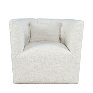 Everly Boucle Swivel Accent Chair In Natural