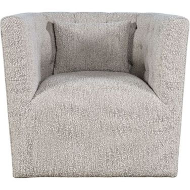Everly Boucle Swivel Accent Chair In Taupe