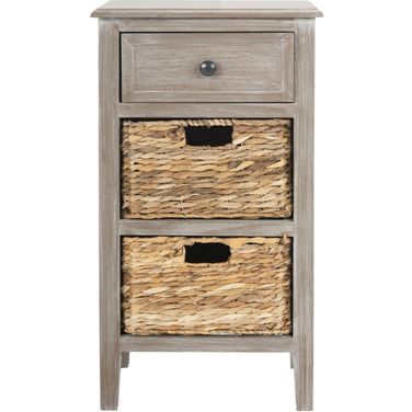 Everly Vintage White Drawer Side Table