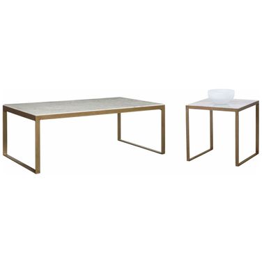 Evert White 47 Inch Occasional Table Set