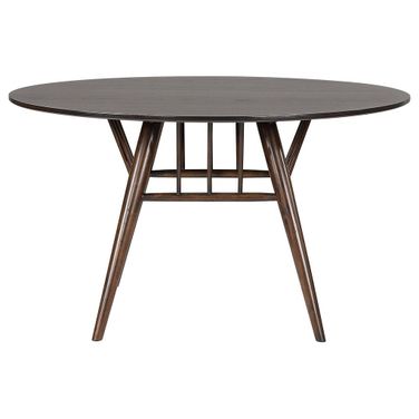 Everton Round 53 Inch Wood Dining Table In Dark Walnut