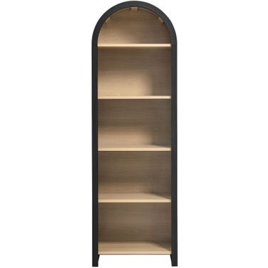 Evie Arched Narrow Bookcase Display Cabinet In Black