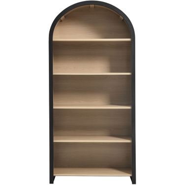 Evie Arched Wide Bookcase Display Cabinet In Black
