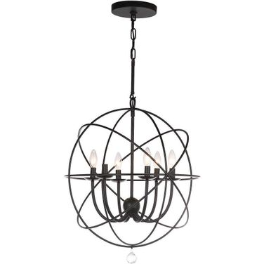 Evie Black 22 Inch Adjustable Chandelier